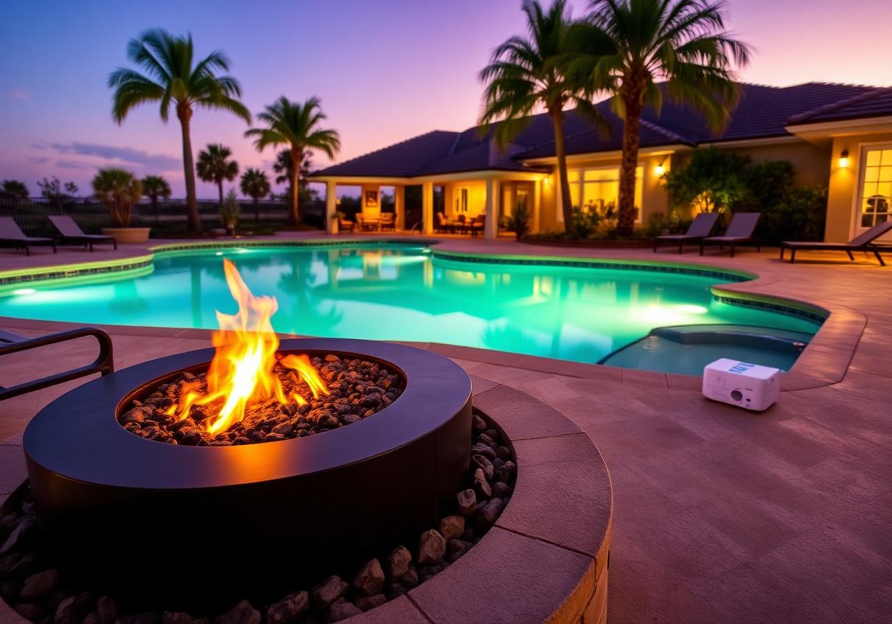 Backyard Gas Fire Pit in Wellesley, MA